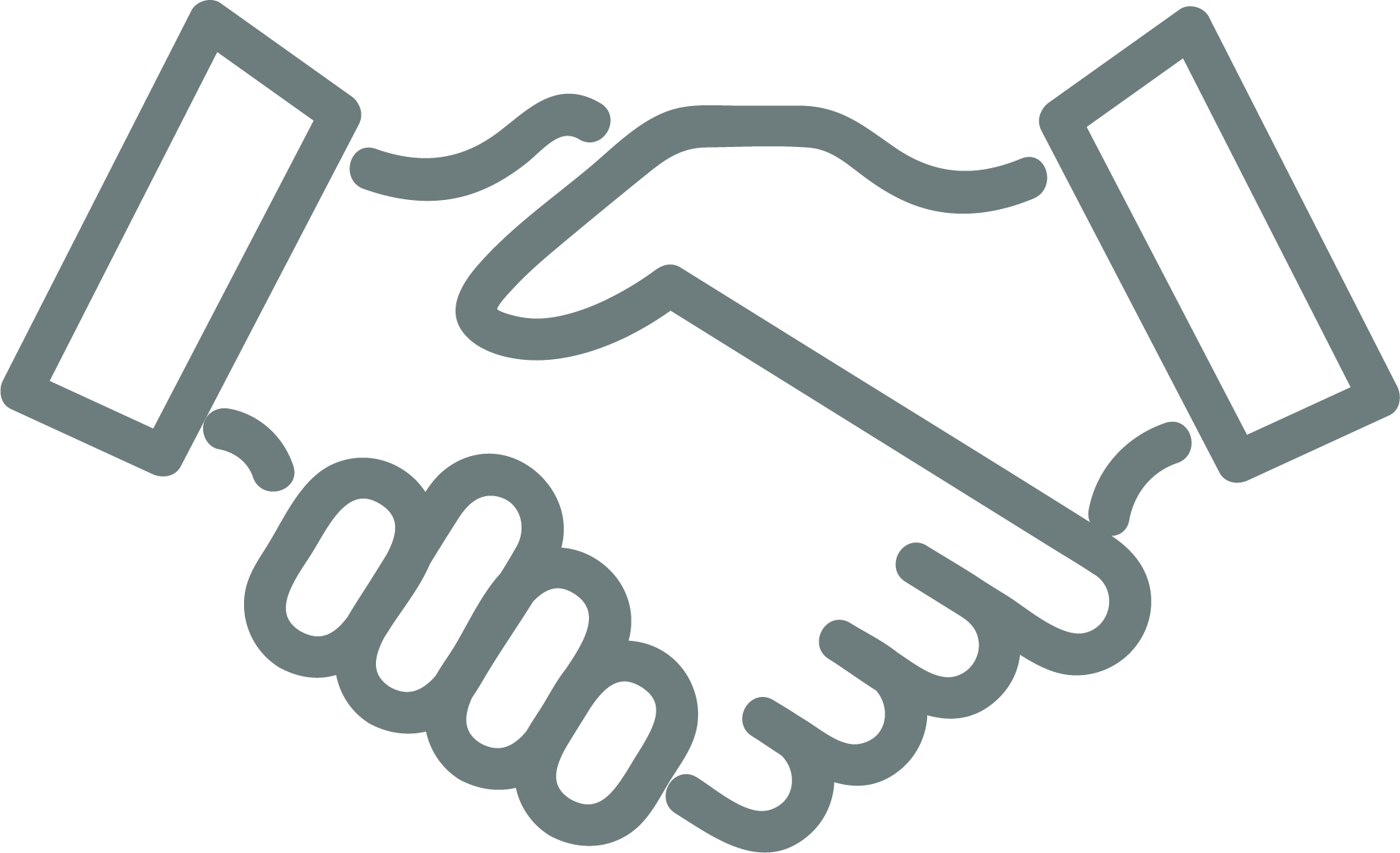 Vector image of handshake representing Refer a Friend